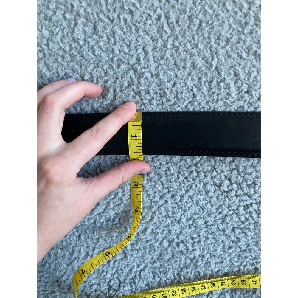Allen Edmonds Dress Belt 40 Handmade in USA Leather Black Silver Classic Luxury - Picture 11 of 14